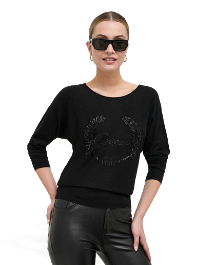 Pleteni pulover GUESS Sweater Črna | W3YR22.Z2NQ2