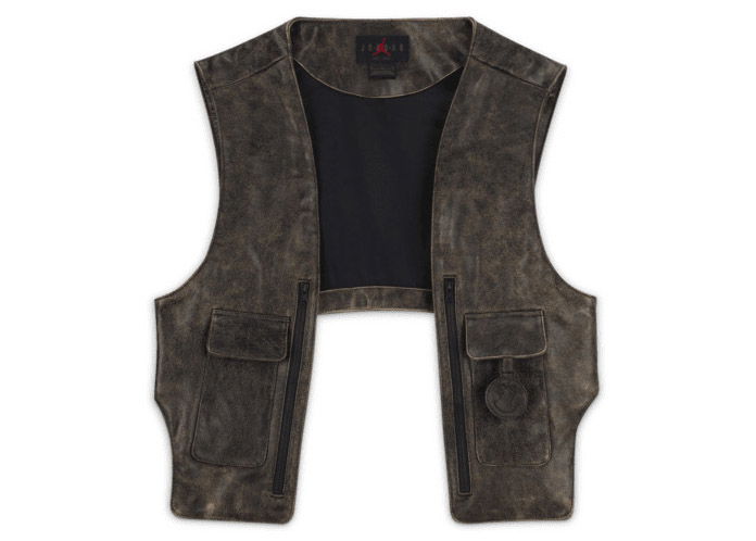 Telovnik Jordan Jordan x J Balvin Leather Vest Brown/Black Črna | FJ6133-010