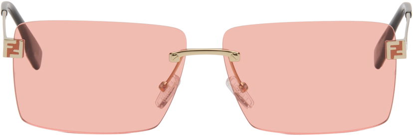 Sončna očala FENDI 'Fendi' Sky Rimless Rectangular Sunglasses Roza | FE40165U@6032S 840126860030