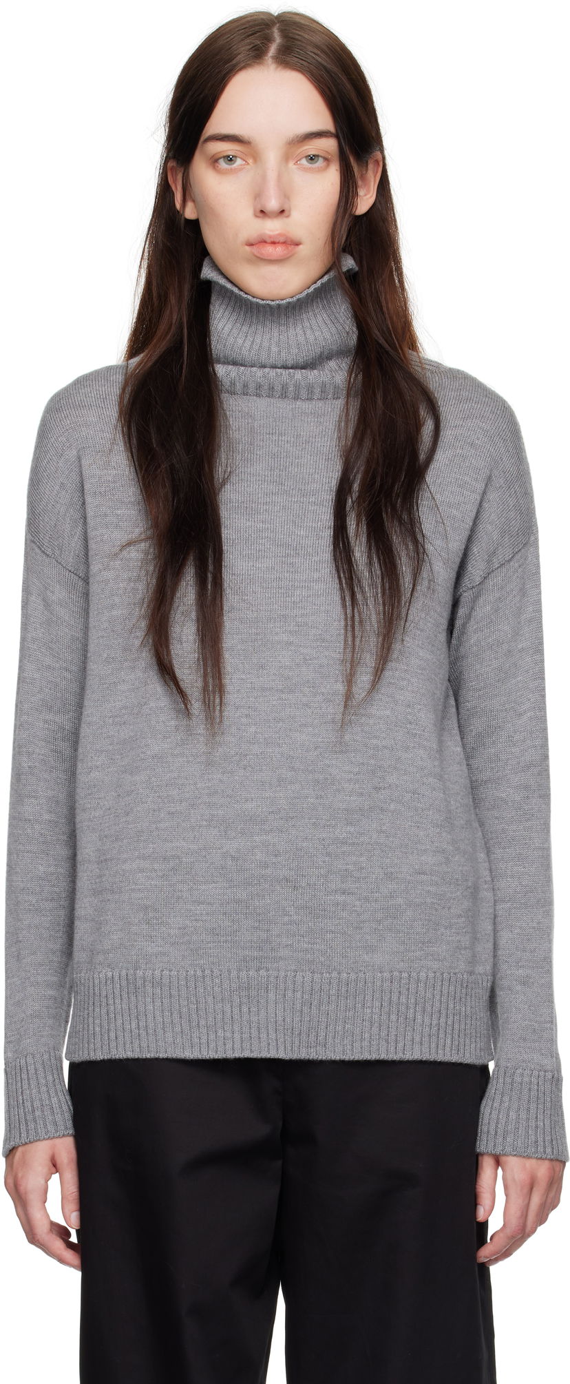 Pleteni pulover Max Mara Leisure Turtleneck Siva | 2426366148600 MM12024