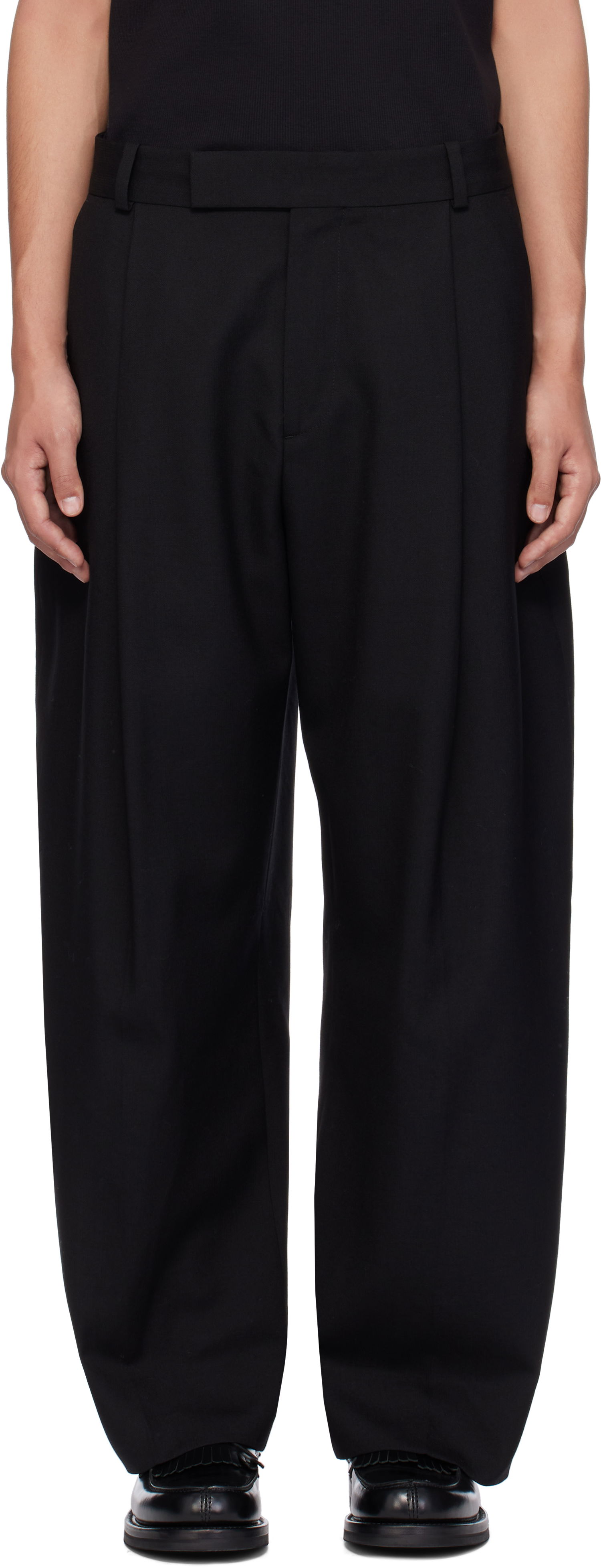 Hlače Studio Nicholson Studio Nicholson Pull Wool Trousers Črna | PULL SNM - 1278, 0