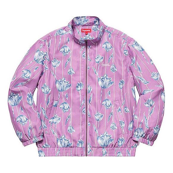 Bomber jakna Supreme Floral Silk Track Jacket Lila | SUP-SS19-10343