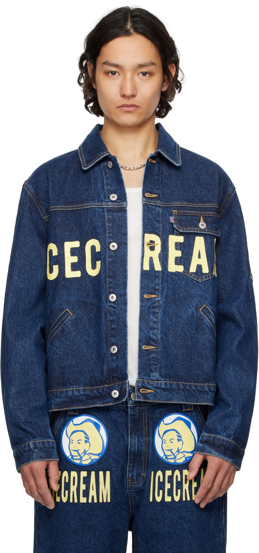 Jakna BBC IceCream ICECREAM Cowboy Trucker Denim Jacket Modra | ICD25108