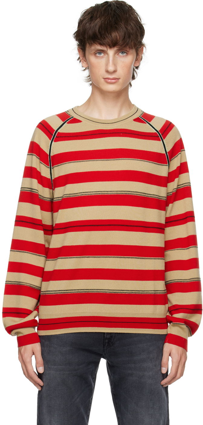 Pleteni pulover Paul Smith PS Paul Smith Striped Sweater Bež | M2R-217Y-L21863