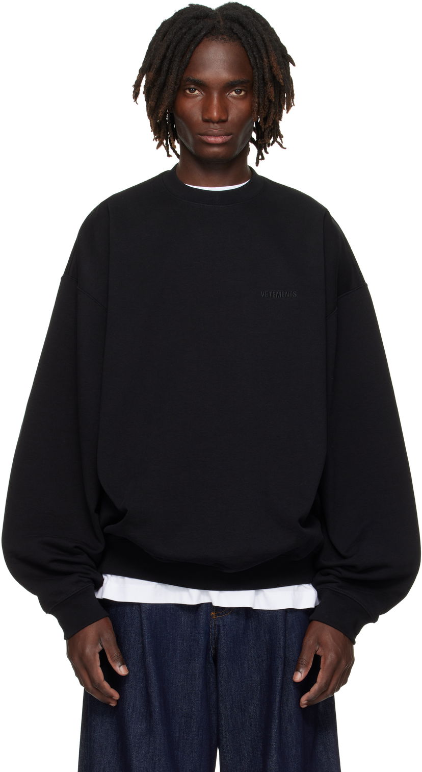Pulover VETEMENTS VETEMENTS Logo Oversized Sweatshirt Črna | UH76CW100B