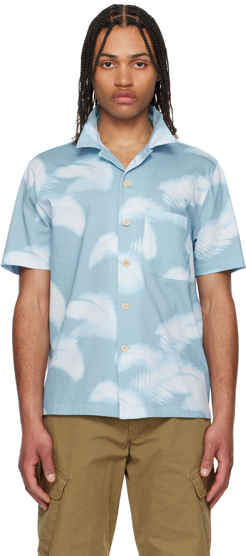 Srajce Paul Smith PS Paul Smith Casual Short Sleeve Shirt Modra | M2R-236X-P22324-40