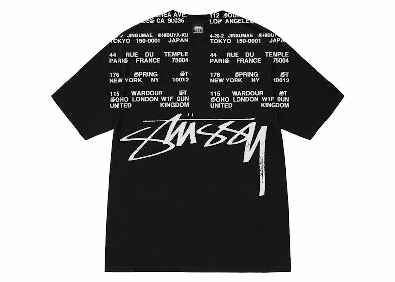 Majica Stüssy Locations Pigment Dyed T-Shirt Črna | 1905004-0001