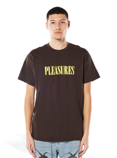 Majica Pleasures Tickle Logo Tee Rjava | P22SP054-BROWN