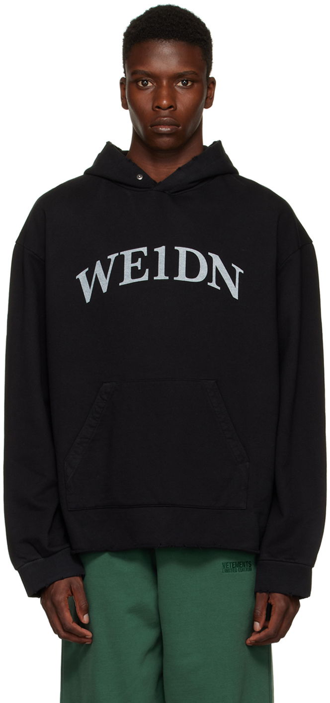 Pulover We11done Distressed Hoodie Črna | WD-TH3-22-716-U-BK, 0