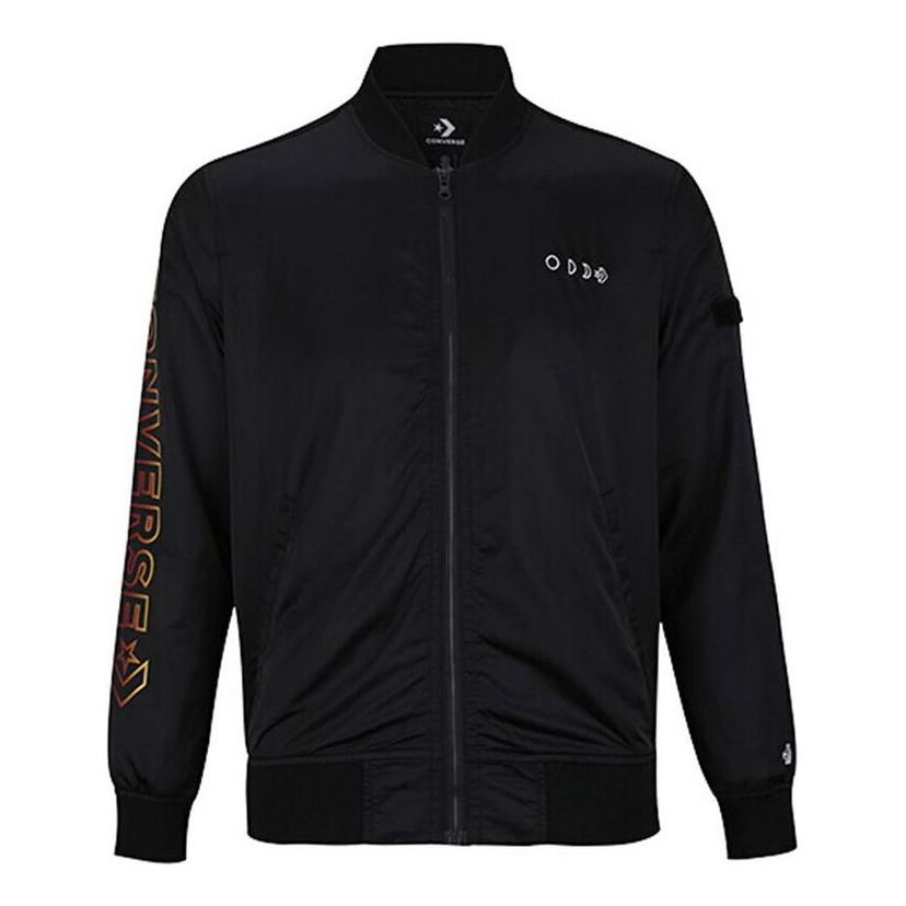 Bomber jakna Converse Stand Collar Baseball Jacket Črna | 10007769-A01