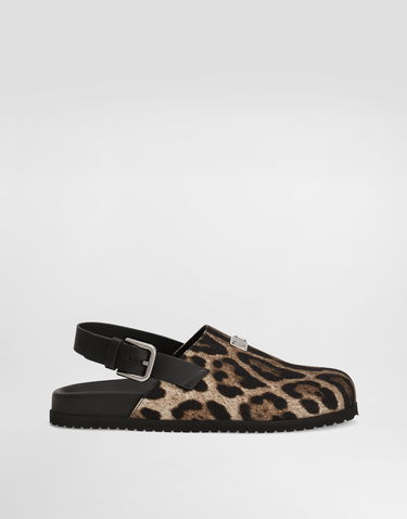 Superge in čevlji Dolce & Gabbana Dolce & Gabbana Canvas Leopard Print Mules with Back Strap Rjava | A80465A6A87HY13M, 0