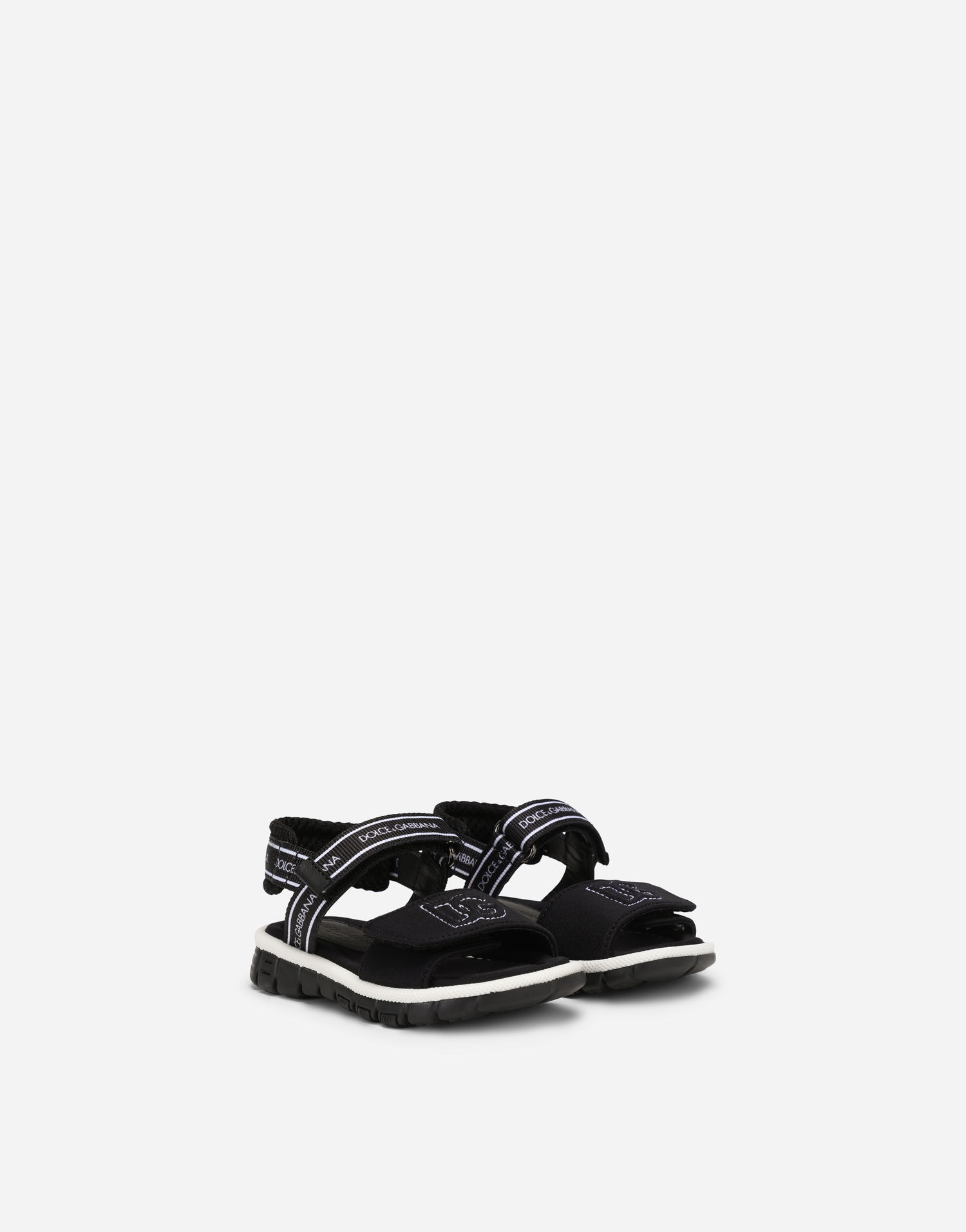 Superge in čevlji Dolce & Gabbana Technical Fabric Sandals With Dg Logo For First Steps (19-26) Črna | DL0068AY2338B939, 1