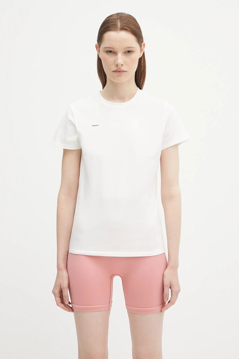 Majica PANGAIA Pangaia Cotton-Stretch T-Shirt Bela | 10002430