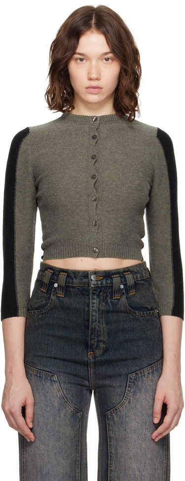 Pleteni pulover Eckhaus Latta Eckhaus Latta Racer Cardigan Siva | 8261-EL-PF25-R -, 0