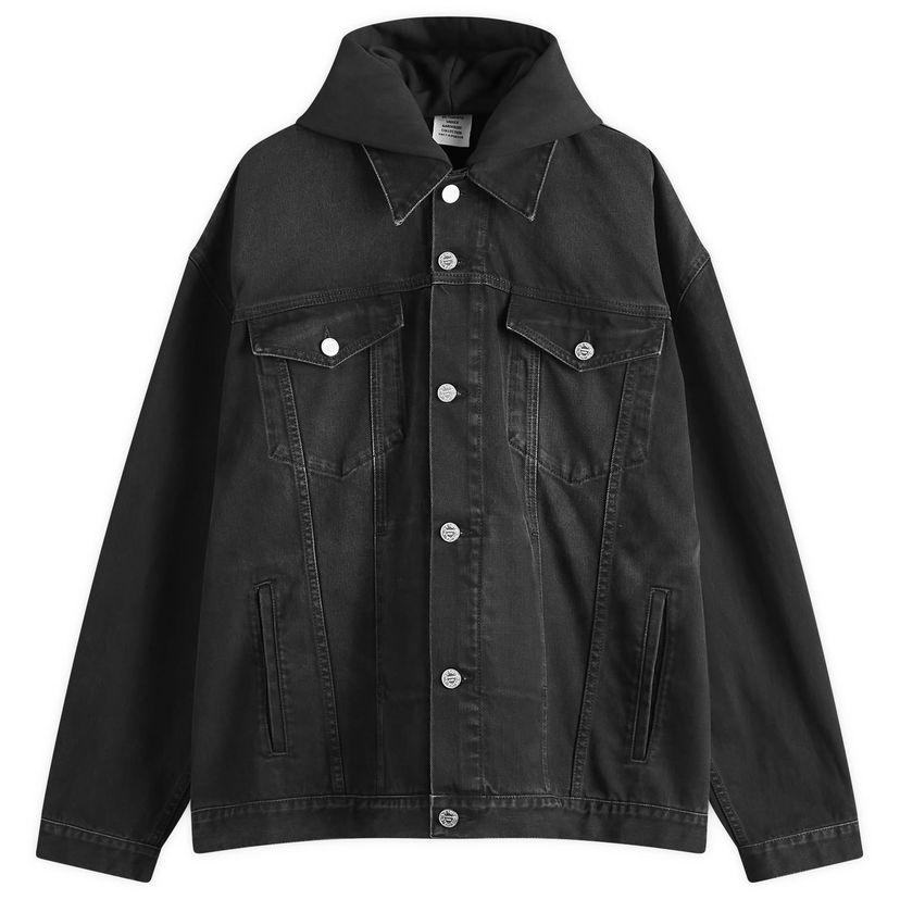 Jakna VETEMENTS Vetements 3D Logo Hooded Denim Jacket, Size Large Črna | UA66JA500B