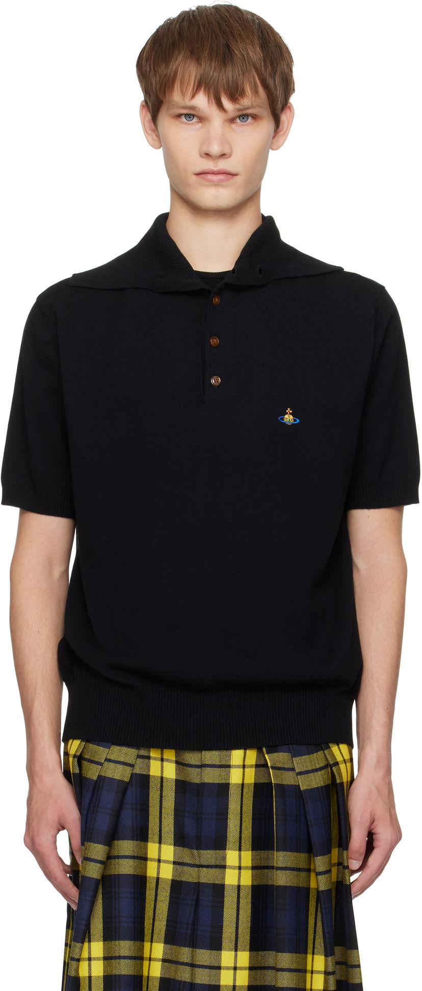 Polo majica Vivienne Westwood Vivienne Westwood Alex Knit Polo Črna | 2701001P-Y001V-