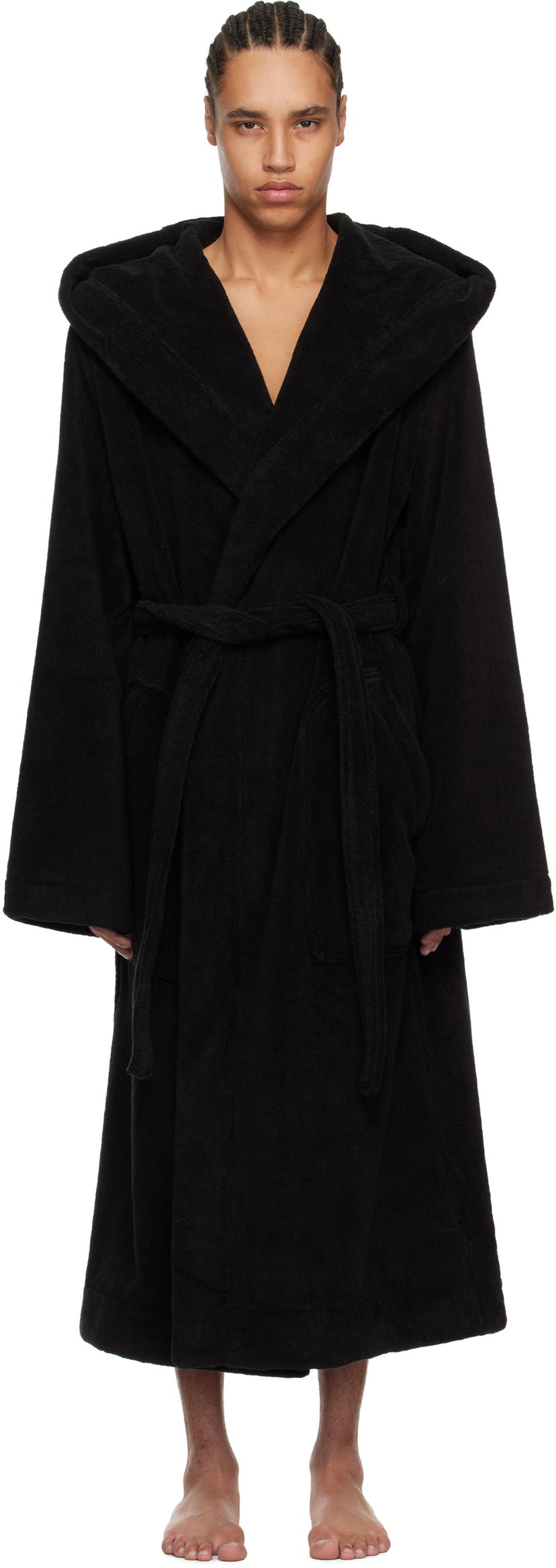 Pižame Rick Owens Rick Owens Beach Hooded Bathrobe Črna | RH0000002 SPO1