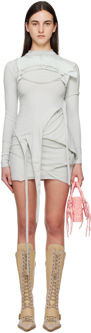 Obleke Ottolinger Ottolinger Deconstructed Longsleeve Minidress Siva | 11550141501, 0