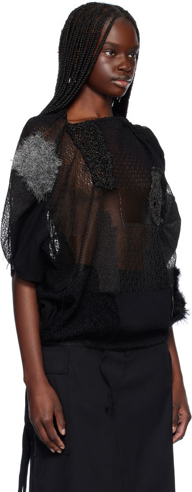 Pleteni pulover Junya Watanabe Junya Watanabe Patchwork Knit Top Črna | JO-N002-S25, 1