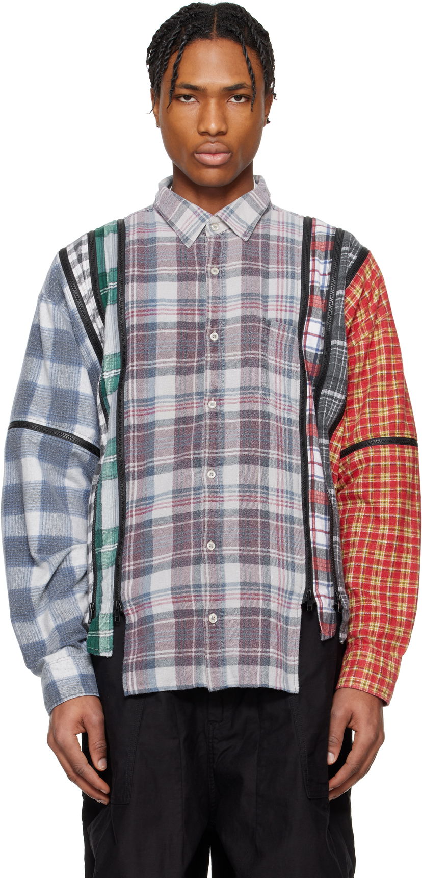 Srajce Needles NEEDLES 7 Cuts Zipped Flannel Shirt Večbarvna | QV394