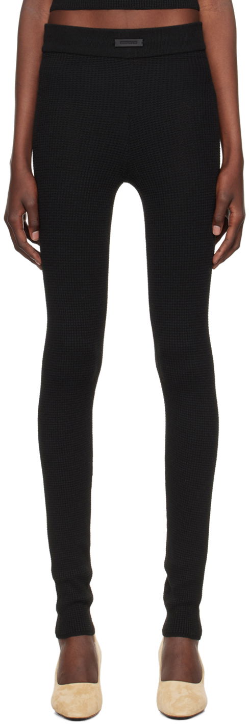 Pajkice Fear of God Fear of God ESSENTIALS Waffle Leggings Črna | 192BT247270FW