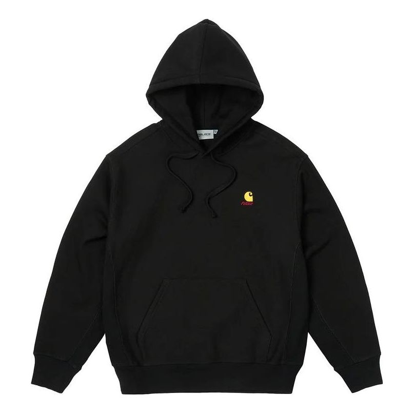 Pulover Palace Palace x  WIP Logo-Embroidered Cotton-Jersey Hoodie Črna | I033560-BLACK