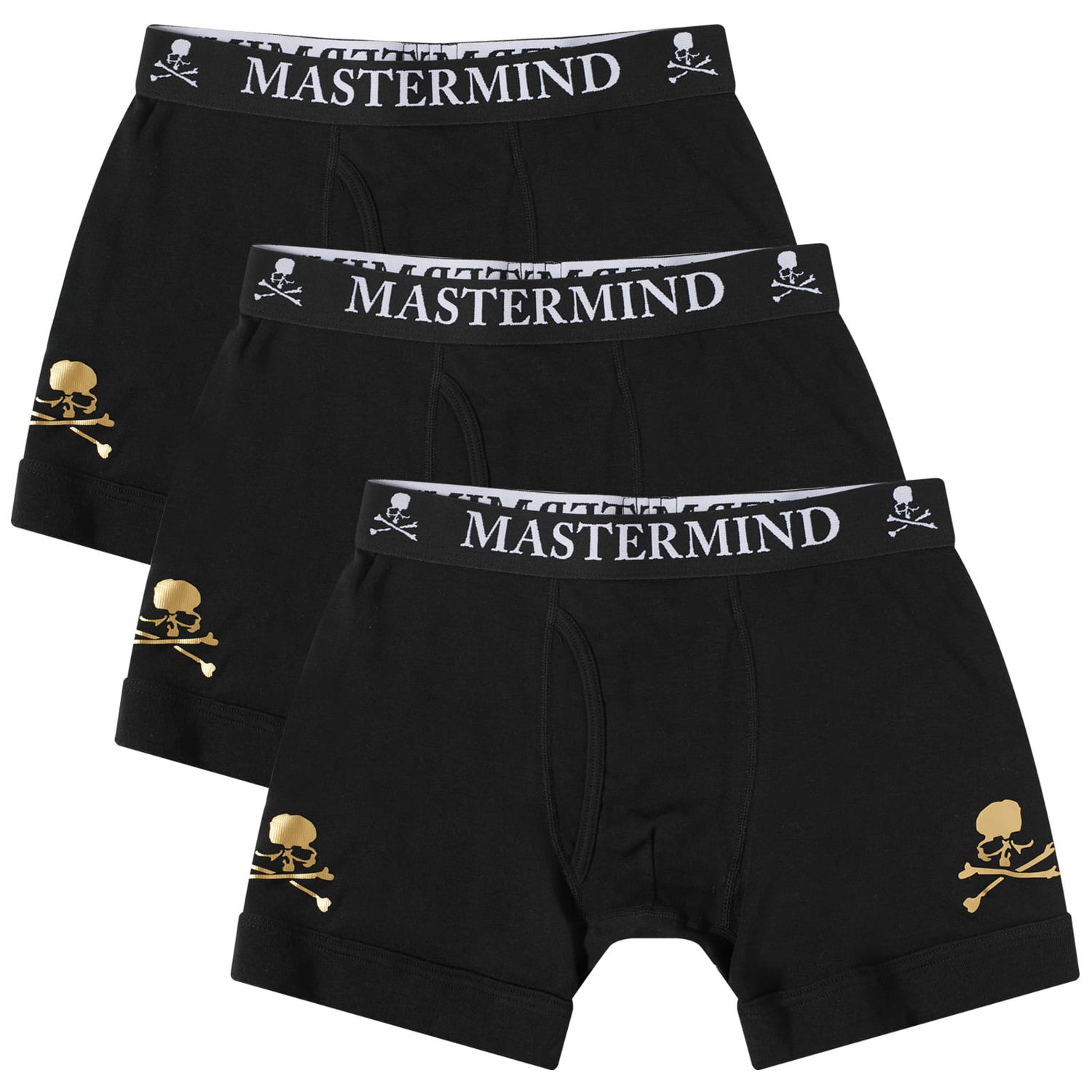 Boksarice Mastermind WORLD Skull Boxer Shorts - 3-Pack Črna | MW23S10-TR002-BLK, 0