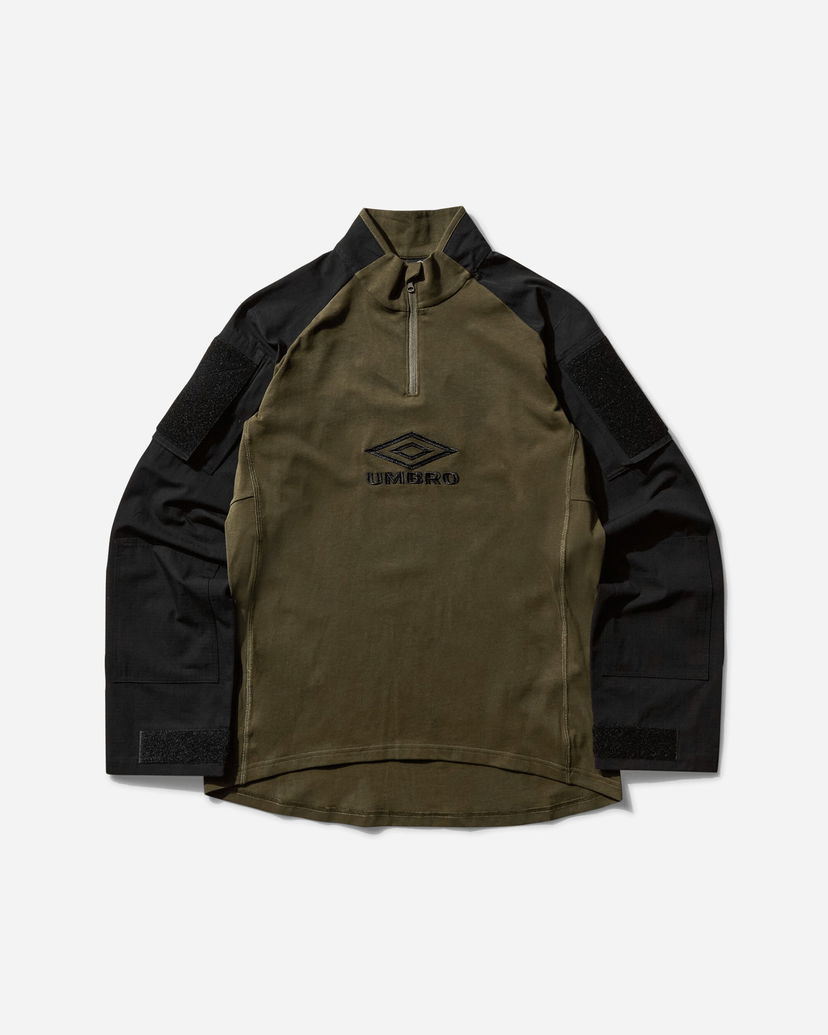 Pulover Umbro Tactical Half Zip Sweatshirt Zelena | UBMW0254JY68 BLK0036