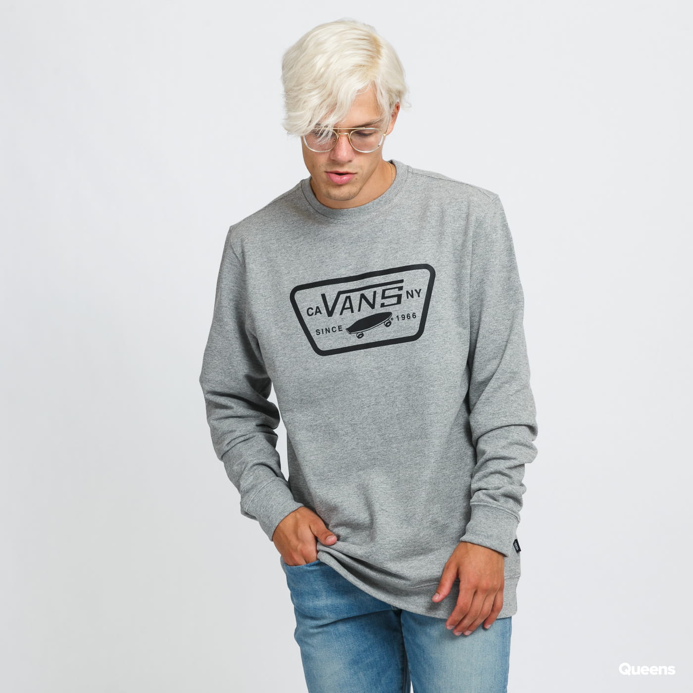 Pulover Vans Full Patch Crew I Siva | VN0A45CI02F1, 0