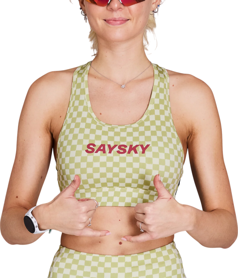Modrček Saysky Saysky Checker Combat Sports Bra Zelena | nwrsb30c1034