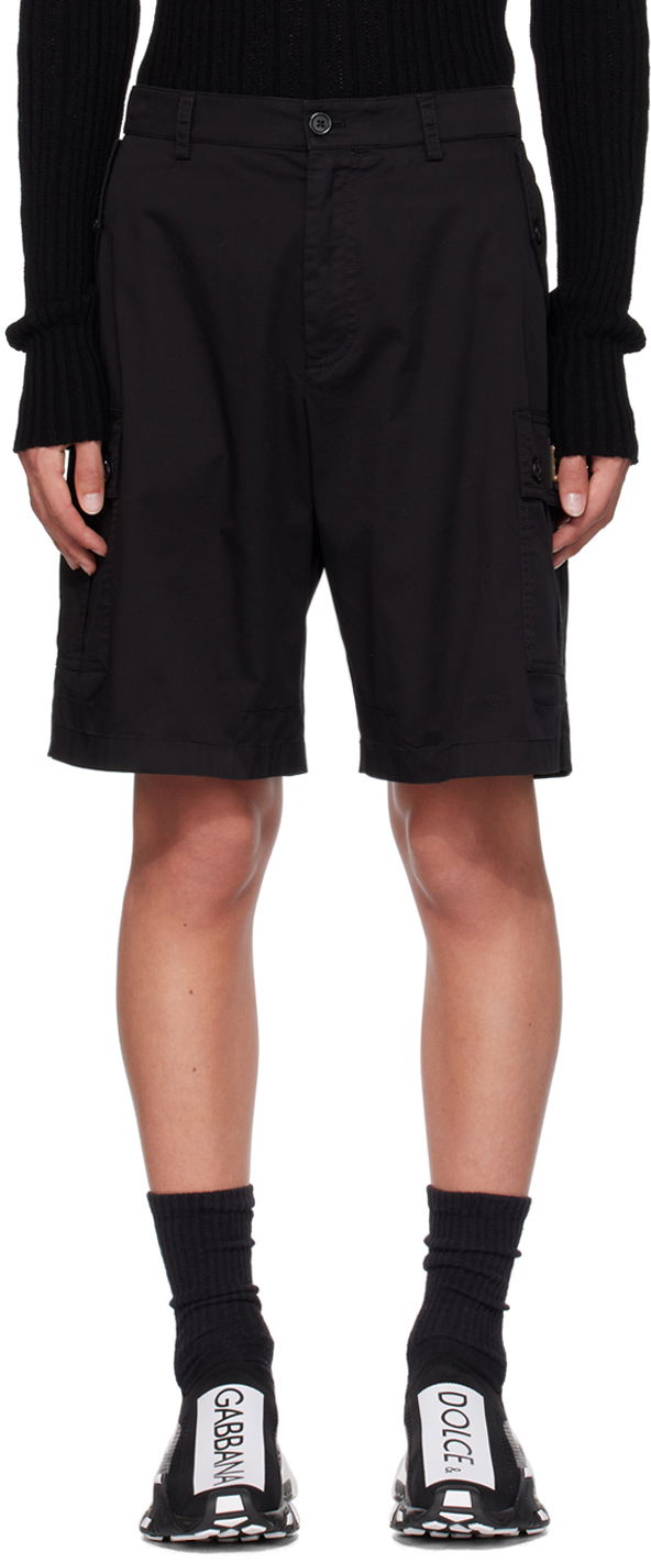 Kratke hlače Dolce & Gabbana Black Plate Shorts Črna | GV5IHTFUFJR