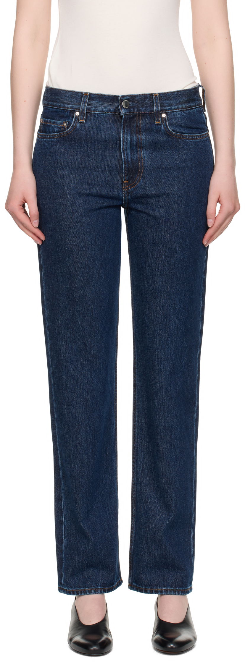Kavbojke TOTEME TOTEME Low Straight Jeans Modra | 252-WRB0270-FB0045