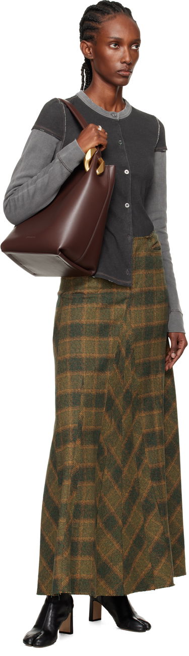 Tote bag JW Anderson JW Anderson 'The JWA Corner Bucket' Leather Tote with Sculptural Handle Rjava | HB0737-LA0232, 3