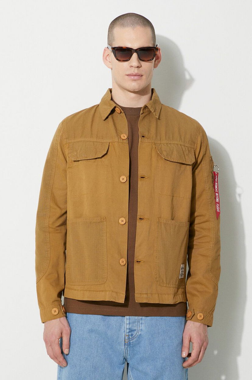 Srajce Alpha Industries Color Block Shirt Bež | 146110