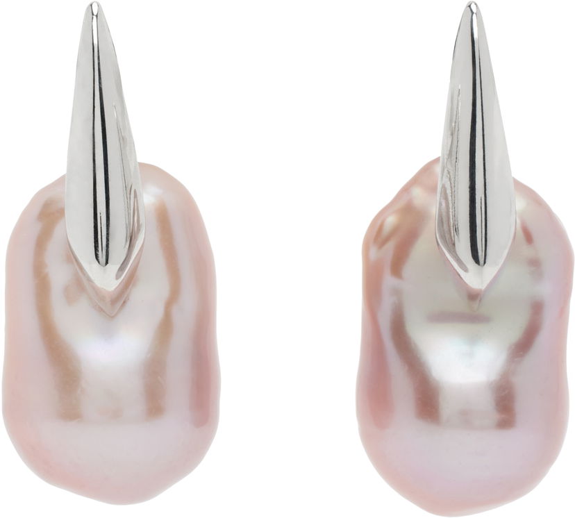 Uhani Bottega Veneta Small Pearl Earrings Roza | 814916 V721C