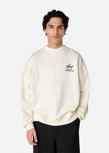 Pulover AXEL ARIGATO Cream Relaxed-Fit Sweatshirt Bela | A3000001, 2