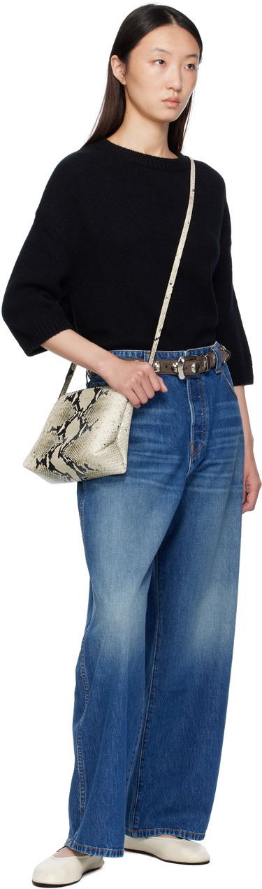 Pasovi Khaite 'The Benny' Suede Belt with Silver-Tone Hardware Rjava | 10014-726, 2