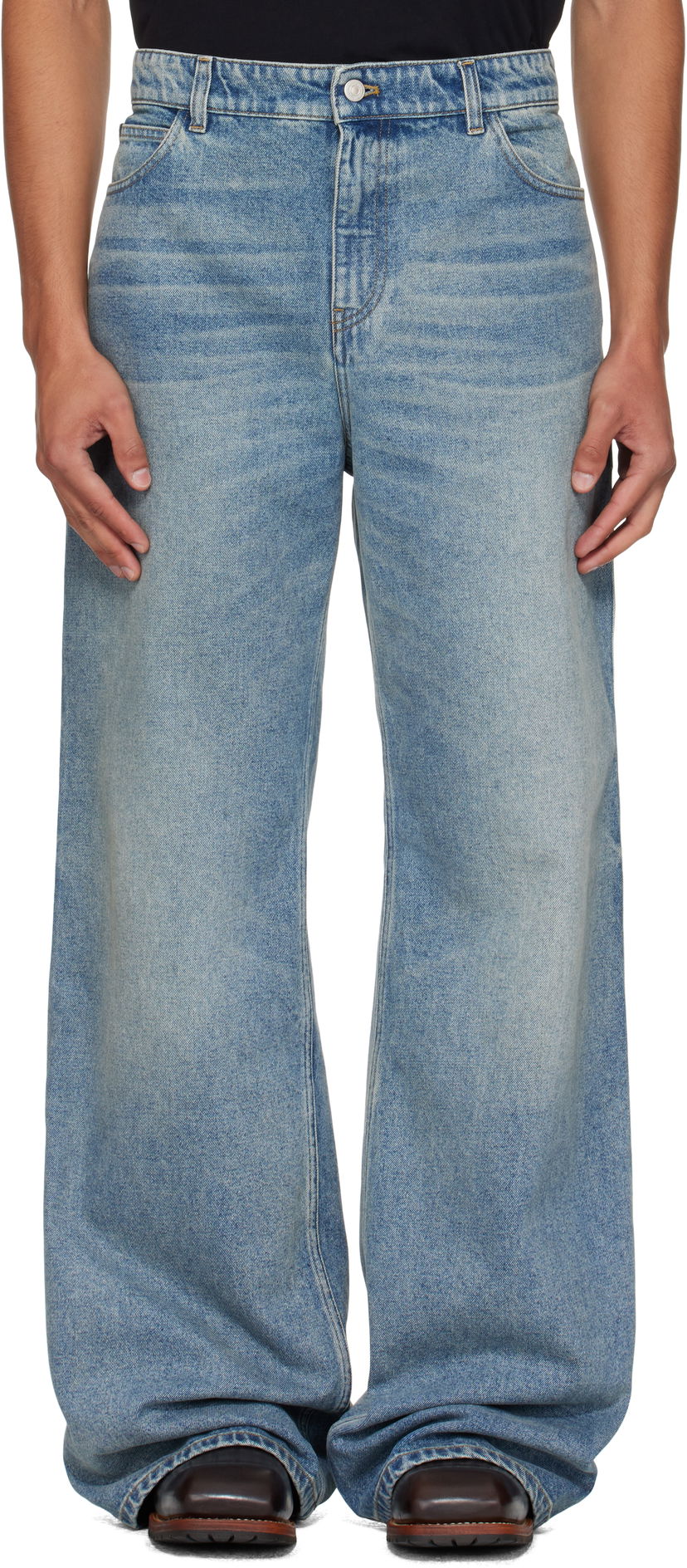 Kavbojke Courrèges Courrèges Hammer Baggy Jeans Modra | VESDPA241DE0041