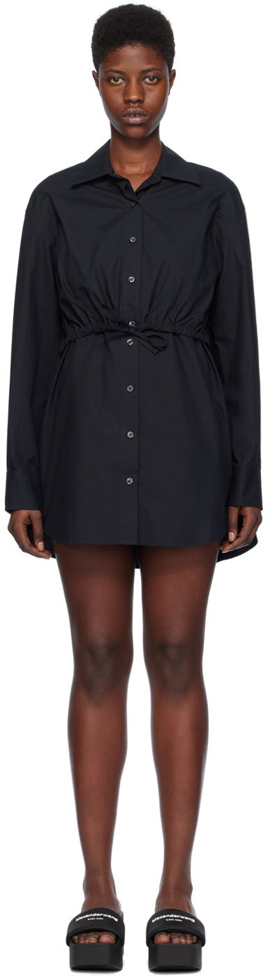 Obleke Alexander Wang Layered Shirt Dress Črna | 4WC1246245