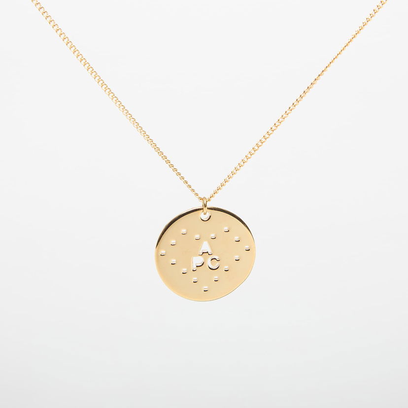 Ogrlica A.P.C. A.P.C. Eloi Dotted Disc Pendant Necklace Kovinski | MEAEC-M70868 RAA