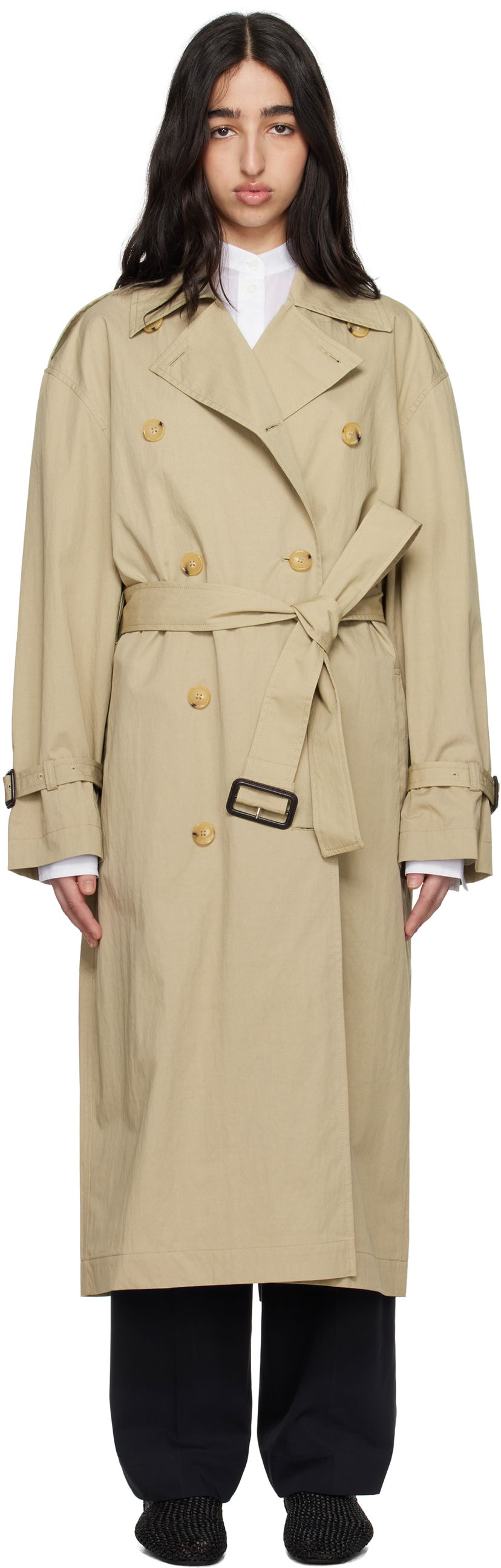 Trenčkot TOTEME TOTEME Crisp Summer Trench Coat Bež | 252-WRO0197-FB0410
