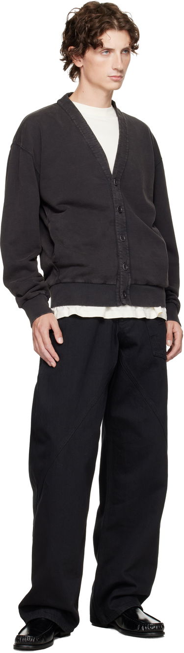 Pleteni pulover JW Anderson JW Anderson Garment-Dyed Cardigan Črna | JW0246-PG1842, 3