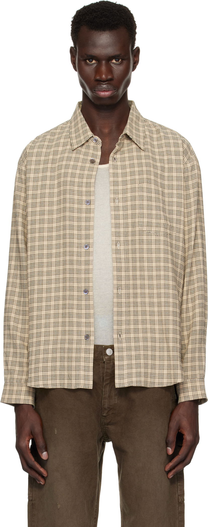 Srajce John Elliott John Elliott Cloak Button Up Shirt Bež | E107F151128A