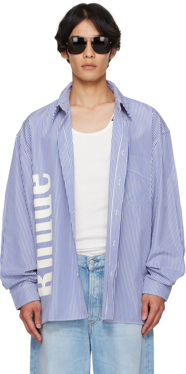 Srajce Rhude Rhude Side Logo Long Sleeve Shirt Modra | RHPF25SR10012, 0