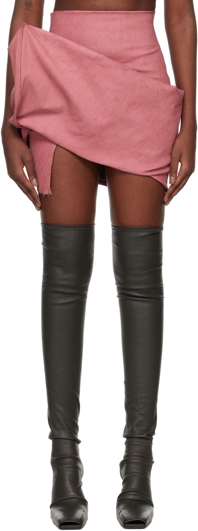 Krila Rick Owens Draped Mini Skirt Roza | RO02D3384 SMT