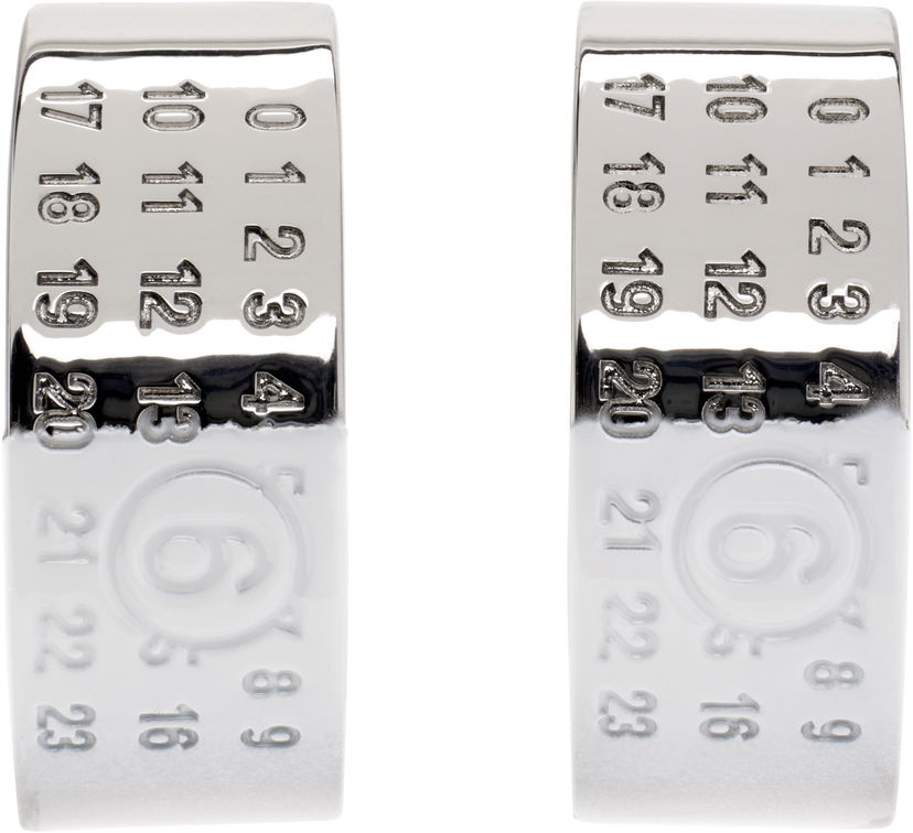 Uhani Maison Margiela MM6 Maison Margiela Minimal Logo 8 Hoop Earrings Kovinski | SM7VG0056 P8339