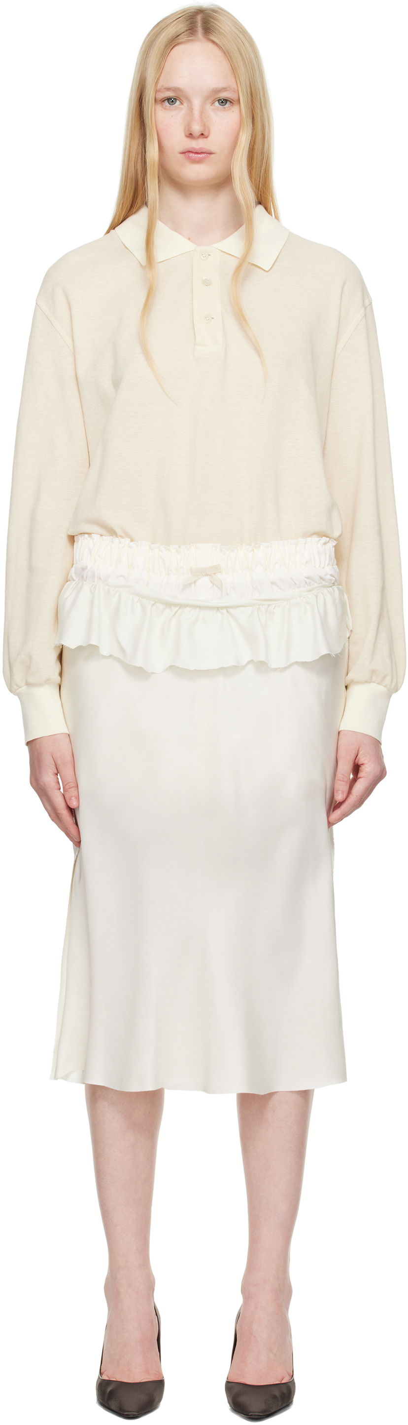 Krila Maison Margiela Maison Margiela Paneled Midi Dress Bela | S51DD0037 MTJ030