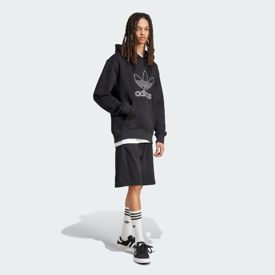 Pulover adidas Performance Outline Trefoil Hoodie Črna | JP1079, 1