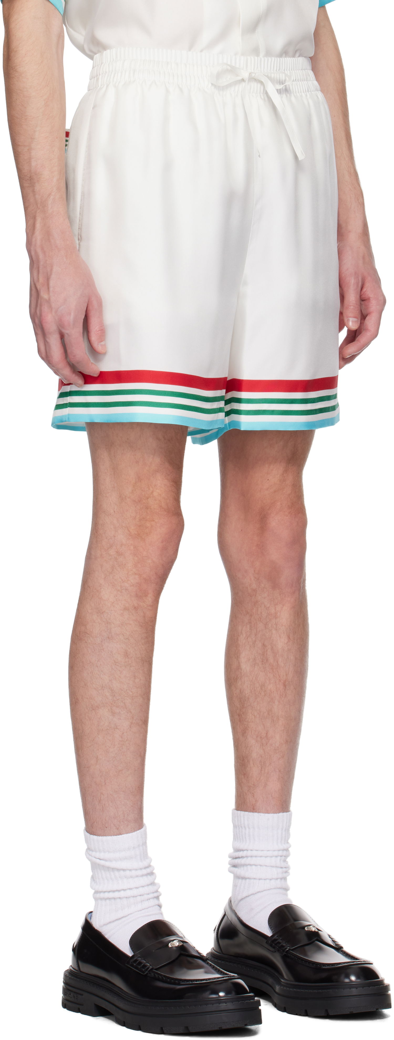 Kratke hlače Casablanca Casablanca 'Casa Way' World Series Silk Shorts Bela | MS25-TR-012-04, 1