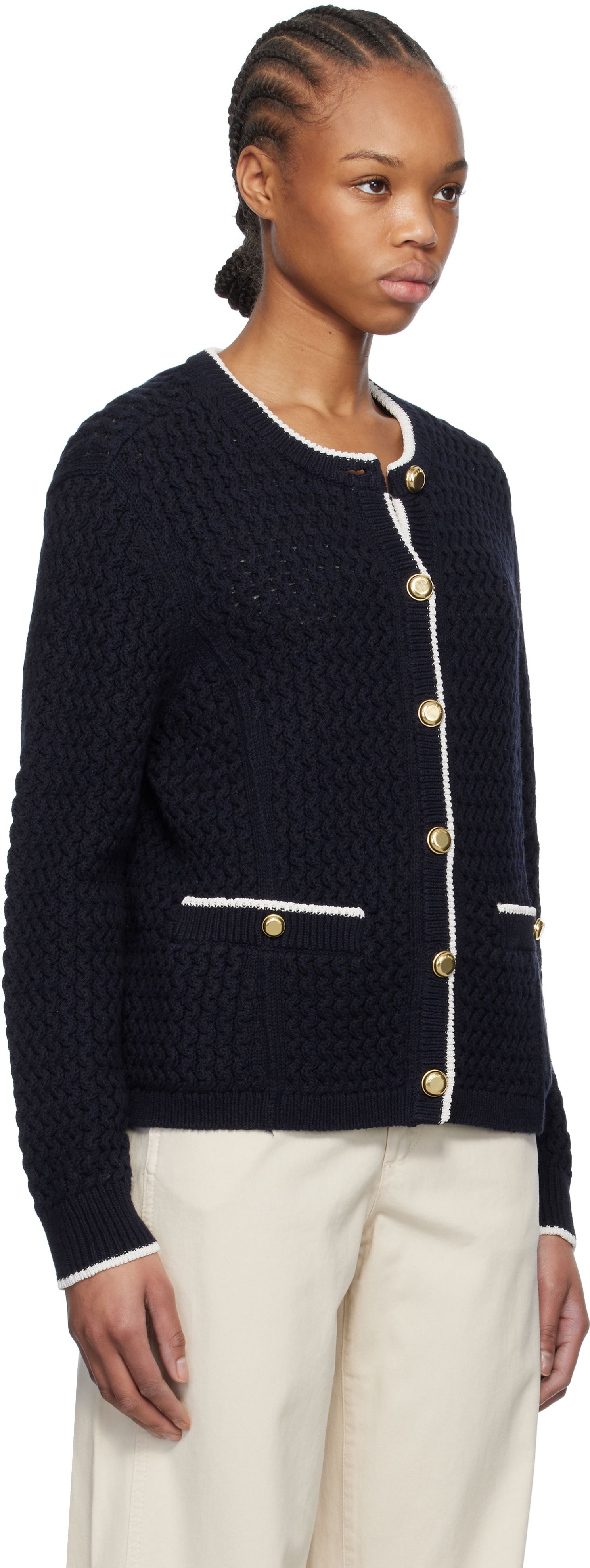 Pleteni pulover rag & bone Rag & Bone Daria Knit Cardigan Mornarica | WAS24P045SD45, 1